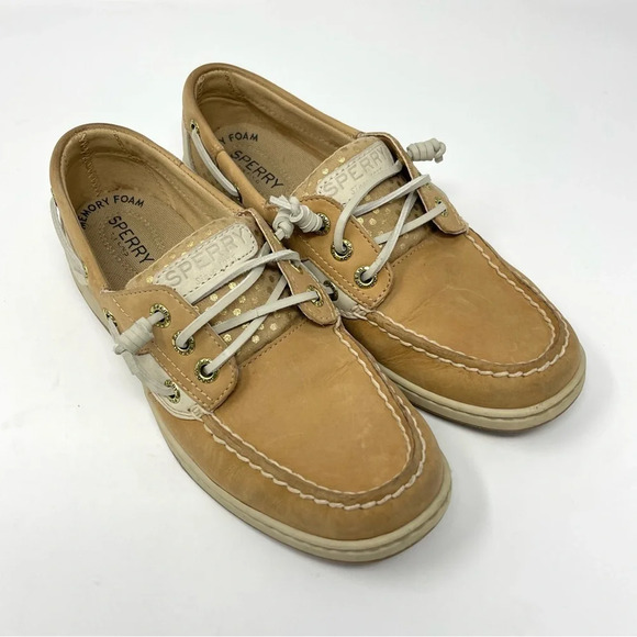 Sperry Gold Polka Dot Boat Shoes - Picture 3 of 9